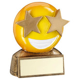 BRZ/YELLOW 'STAR EYES EMOJI' FIGURE WITH PLATE - 2.75in